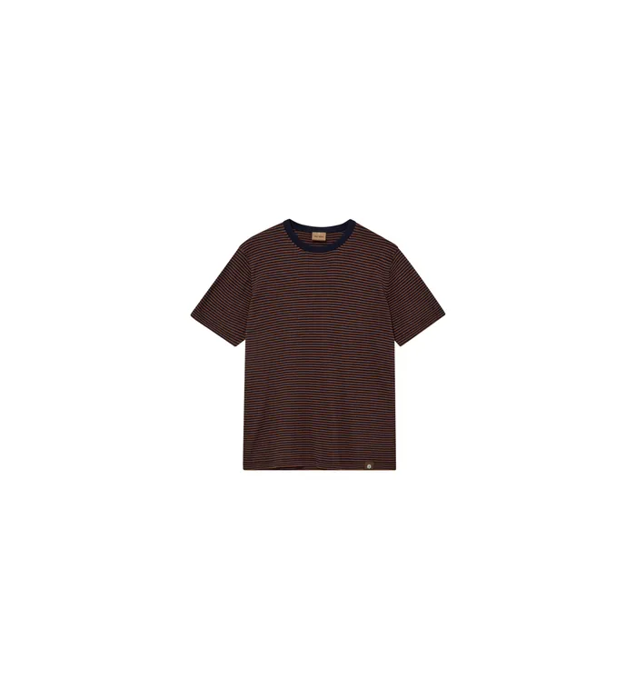 Men Tees MOS MOSH MMGHali Stripe Knit Tee Indigo Blue Stripe