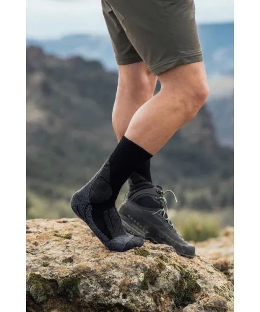 Men TK1 Adventure Cool Men Trekking Socks Black FALKE Hiking Socks