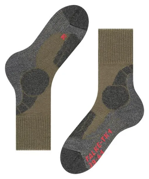 Men TK1 Adventure Men Trekking Socks Olive FALKE Hiking Socks