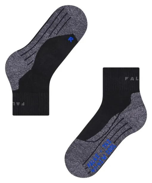 Men TK2 Explore Cool Short Men Trekking Short Sock Black FALKE Hiking Socks