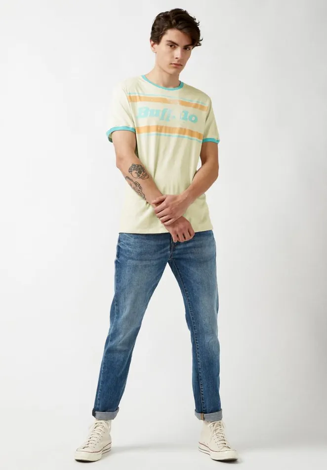 Men Turbrook Vintage Wash TShirt Milk Buffalo David Bitton Tops and Tees
