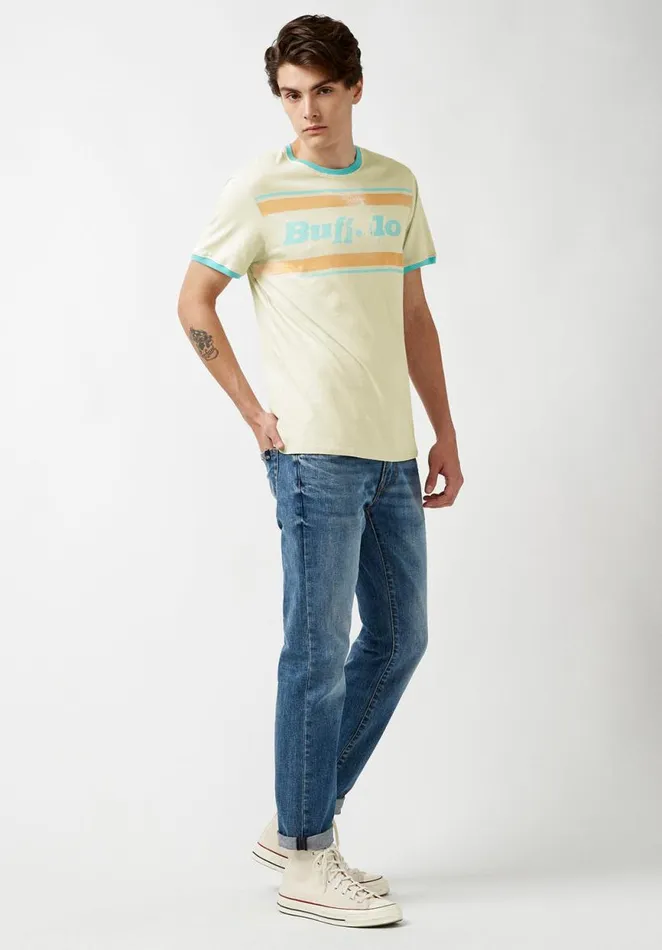 Men Turbrook Vintage Wash TShirt Milk Buffalo David Bitton Tops and Tees