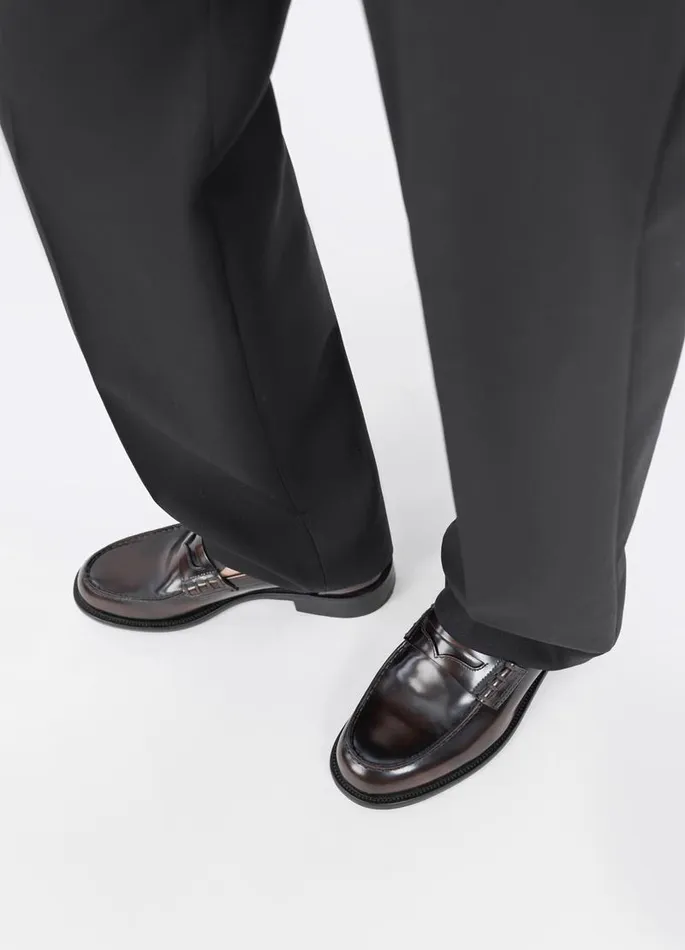 Men Vagabond Loafers STEVEN LOAFER Dark Red Polished Leather