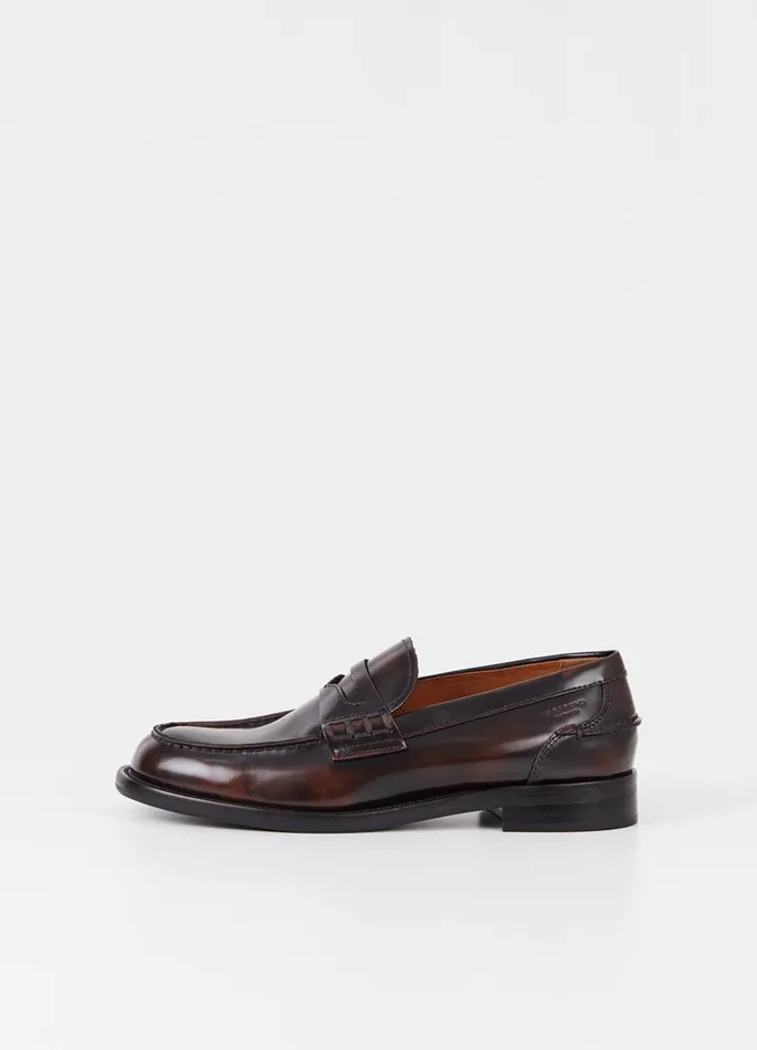Men Vagabond Loafers STEVEN LOAFER Dark Red Polished Leather