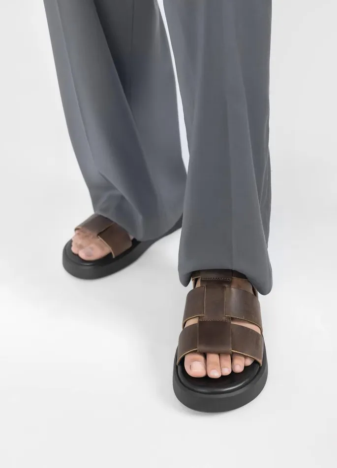 Men Vagabond Sandals NATE SANDALS Brown Oily Nubuck