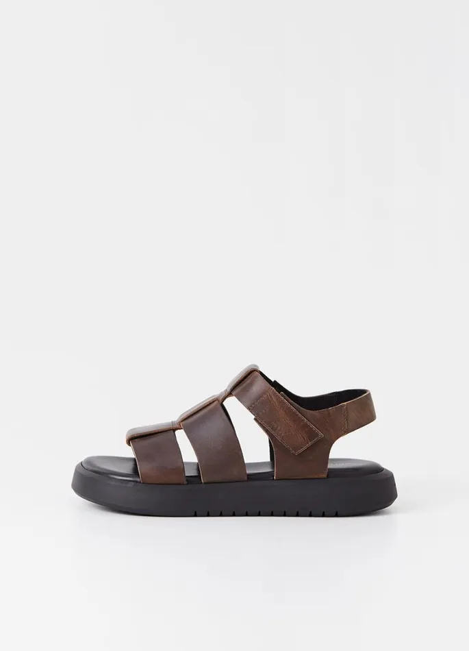 Men Vagabond Sandals NATE SANDALS Brown Oily Nubuck