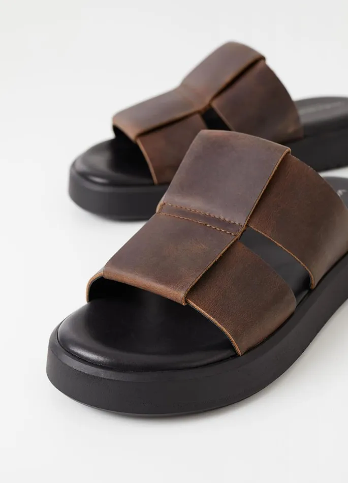 Men Vagabond Sandals NATE SANDALS Brown Oily Nubuck