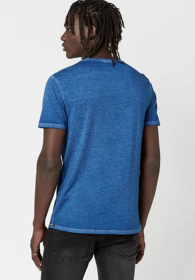Men Vintage Wash Kathir TShirt True Blue Buffalo David Bitton Tops and Tees