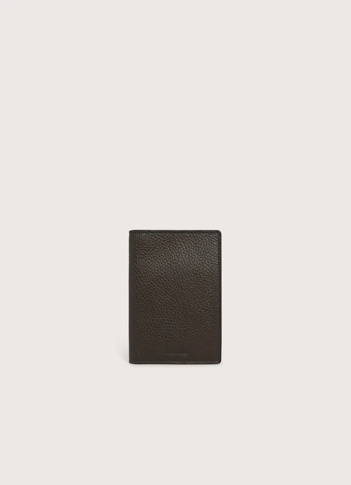 Men Wallets and Cardholders Faonnable Leather Passport Cover Chocolate Brown