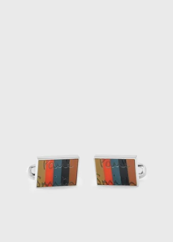 Mens 039Artist Stripe039 Logo Cufflinks Paul Smith Cufflinks