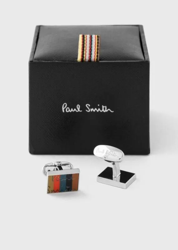 Mens 039Artist Stripe039 Logo Cufflinks Paul Smith Cufflinks Mens 039Artist Stripe039 Logo Cufflinks Paul Smith Cufflinks