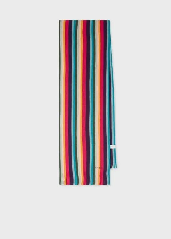 Mens 039Artist Stripe039 Wool Scarf Paul Smith Scarves