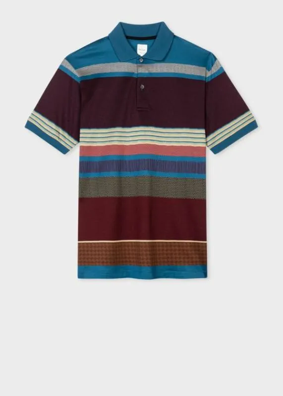 Mens 039Assembled Stripe039 Cotton Polo Shirt Paul Smith Polo Shirts