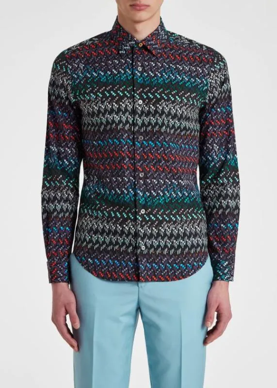 Mens 039Painted Geo039 LongSleeve Shirt Paul Smith Shirts