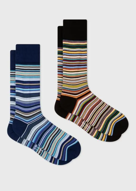 Mens 039Signature Stripe039 Socks Two Pack Paul Smith Socks