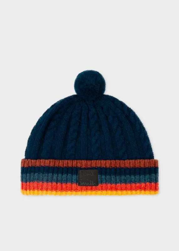Mens Cable Knit Beanie Paul Smith Hats and Gloves