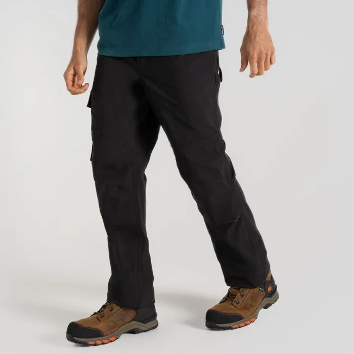 Mens Cargo Trousers Craghoppers Bedale Stretch Cargo Workwear Trousers Black