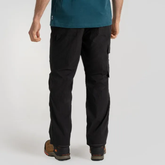 Mens Cargo Trousers Craghoppers Bedale Stretch Cargo Workwear Trousers Black