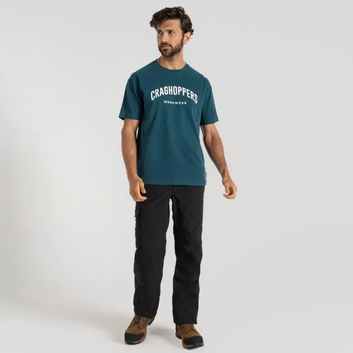Mens Cargo Trousers Craghoppers Bedale Stretch Cargo Workwear Trousers Black
