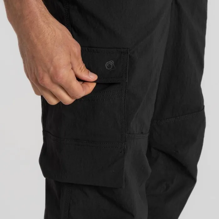 Mens Cargo Trousers Craghoppers Bedale Stretch Cargo Workwear Trousers Black