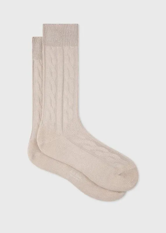Mens CottonSilk Cable Knit Socks Paul Smith Socks