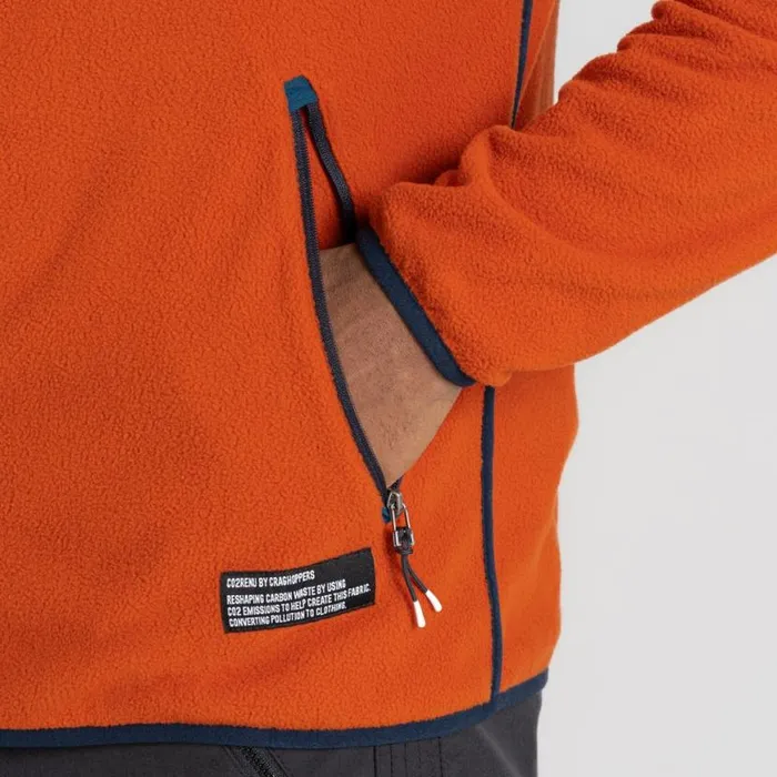 Mens Full Zip Fleece Craghoppers CO2 Renu Full Zip Fleece Carnelian Orange Mens Full Zip Fleece Craghoppers CO2 Renu Full Zip Fleece Carnelian Orange