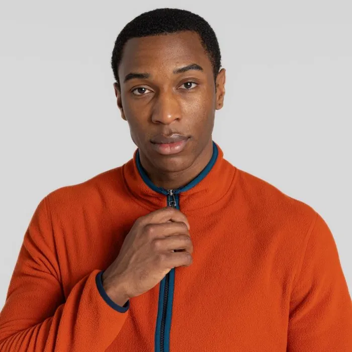 Mens Full Zip Fleece Craghoppers CO2 Renu Full Zip Fleece Carnelian Orange Mens Full Zip Fleece Craghoppers CO2 Renu Full Zip Fleece Carnelian Orange