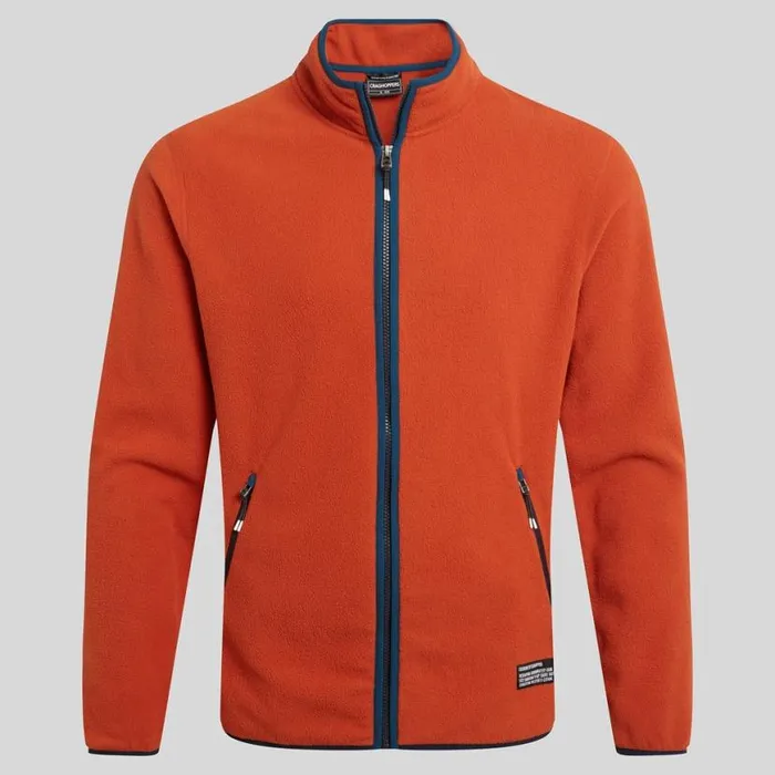 Mens Full Zip Fleece Craghoppers CO2 Renu Full Zip Fleece Carnelian Orange Mens Full Zip Fleece Craghoppers CO2 Renu Full Zip Fleece Carnelian Orange