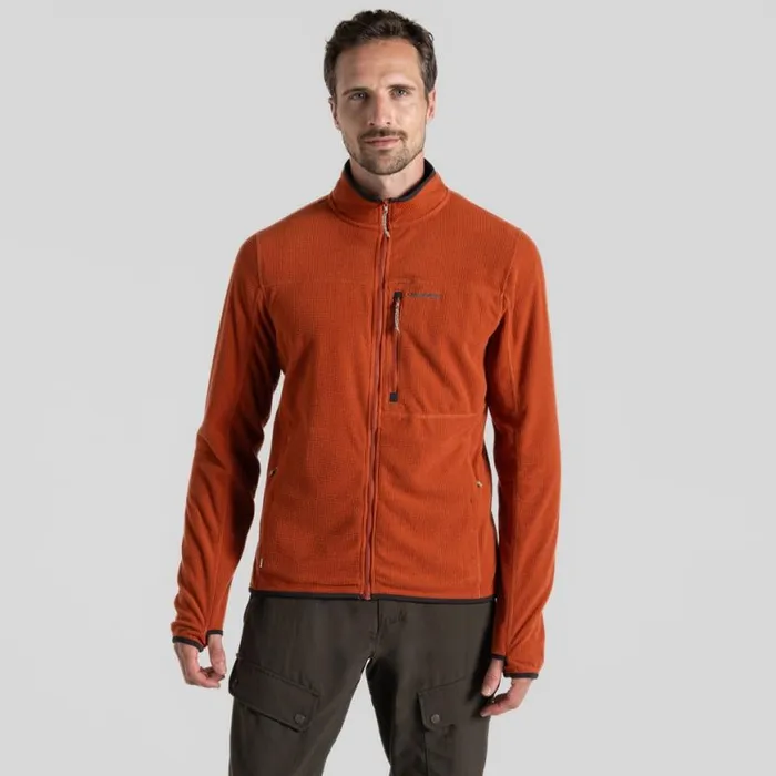 Mens Full Zip Fleece Craghoppers NosiLife Spry Jacket Red Beach