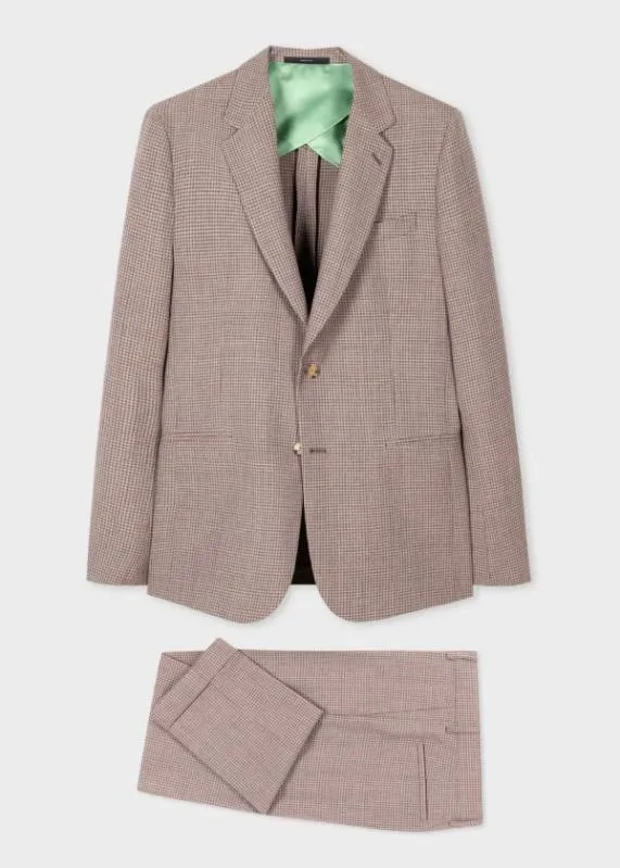 Mens Gingham DuoCheck Wool SlimFit SuitGingham DuoCheck Wool Buggy Lined BlazerDuo Check Wool Single Pleat Pants Paul Smith Suits