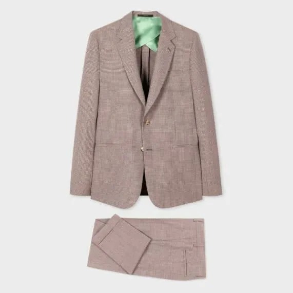 Mens Gingham DuoCheck Wool SlimFit SuitGingham DuoCheck Wool Buggy Lined BlazerDuo Check Wool Single Pleat Pants Paul Smith Suits