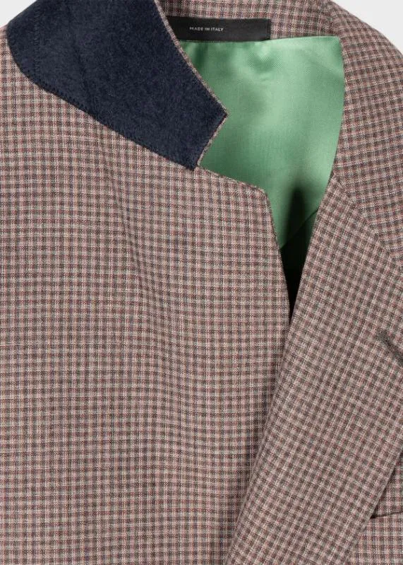 Mens Gingham DuoCheck Wool SlimFit SuitGingham DuoCheck Wool Buggy Lined BlazerDuo Check Wool Single Pleat Pants Paul Smith Suits