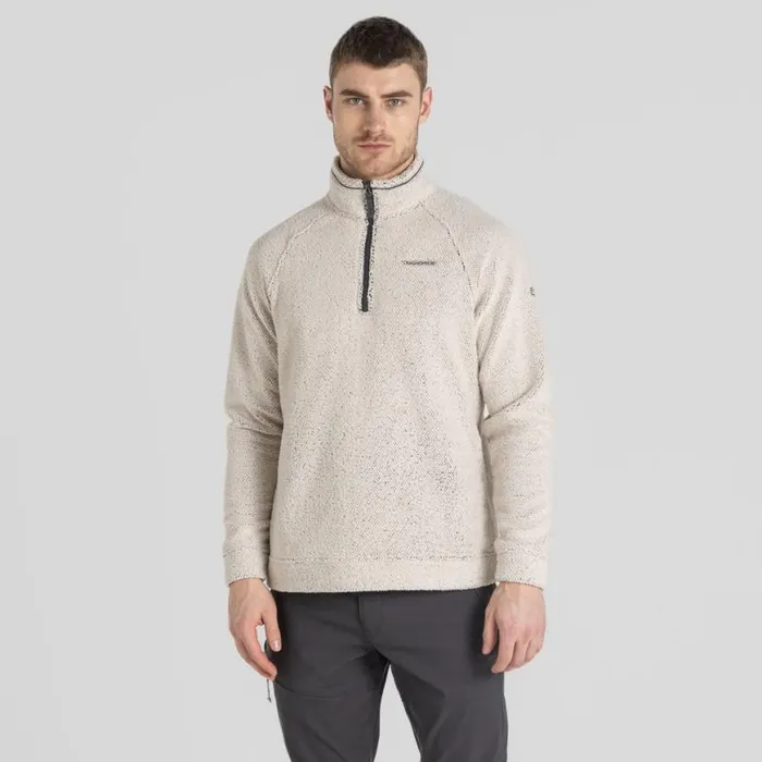 Mens Half Zip Fleece Craghoppers Karlton Half Zip Fleece Ecru