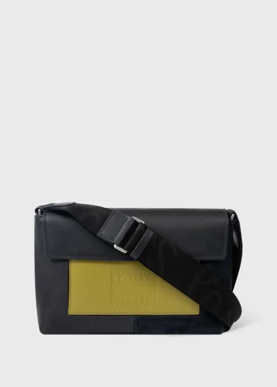 Mens Leather Contrast Panel CrossBody Bag Paul Smith Bags