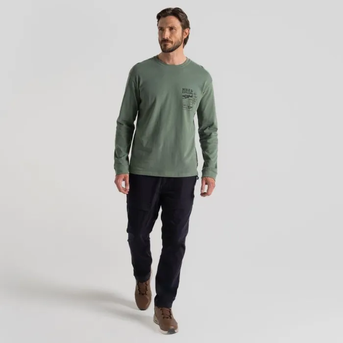 Mens Long Sleeve Craghoppers National Trust Limestone Long Sleeved Top Laurel Green