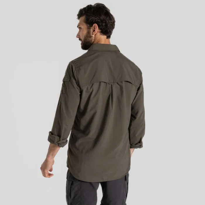 Mens Long Sleeve Craghoppers NosiLife Adventure Long Sleeved Shirt III Woodland Green