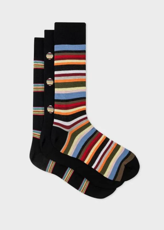 Mens Mixed Pattern Socks Three Pack Paul Smith Socks