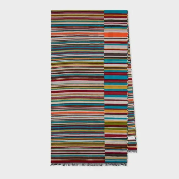 Mens Multi 039Signature Stripe039 Jacquard Scarf Paul Smith Scarves