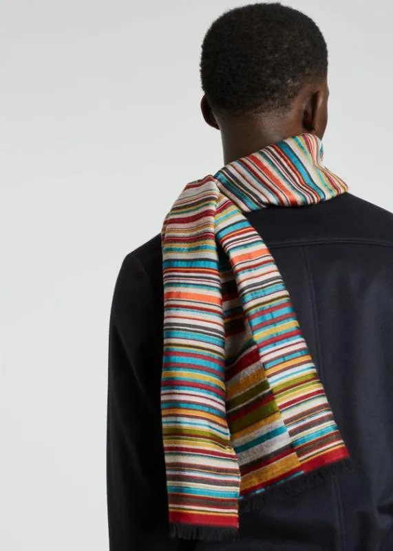 Mens Multi 039Signature Stripe039 Jacquard Scarf Paul Smith Scarves Mens Multi 039Signature Stripe039 Jacquard Scarf Paul Smith Scarves