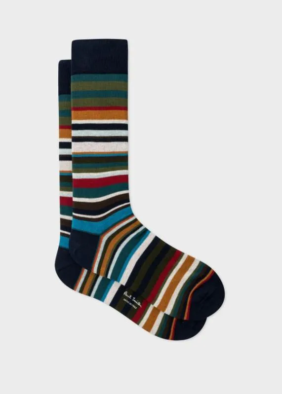 Mens Navy MultiStripe Socks Paul Smith Socks
