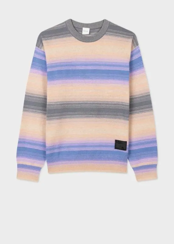 Mens Peach Stripe CottonBlend Sweater Paul Smith Sweaters