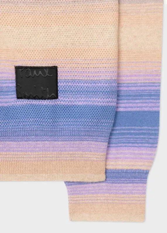 Mens Peach Stripe CottonBlend Sweater Paul Smith Sweaters Mens Peach Stripe CottonBlend Sweater Paul Smith Sweaters