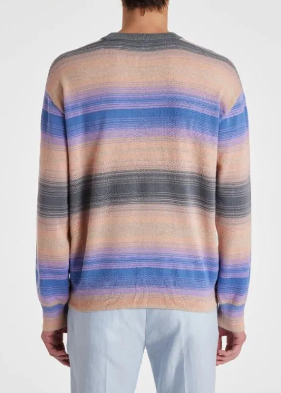Mens Peach Stripe CottonBlend Sweater Paul Smith Sweaters Mens Peach Stripe CottonBlend Sweater Paul Smith Sweaters
