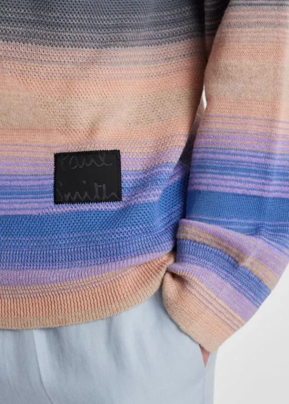 Mens Peach Stripe CottonBlend Sweater Paul Smith Sweaters Mens Peach Stripe CottonBlend Sweater Paul Smith Sweaters