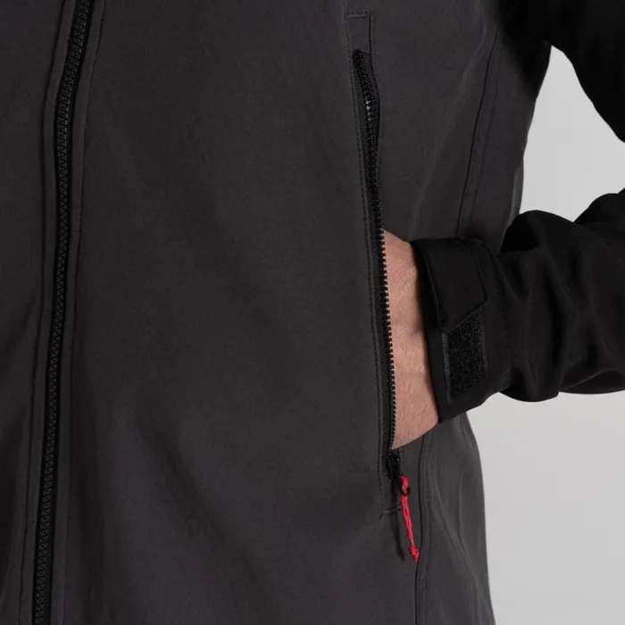 Mens Softshell Jackets Craghoppers Seer Hooded Jacket Black Black Pepper Mens Softshell Jackets Craghoppers Seer Hooded Jacket Black Black Pepper
