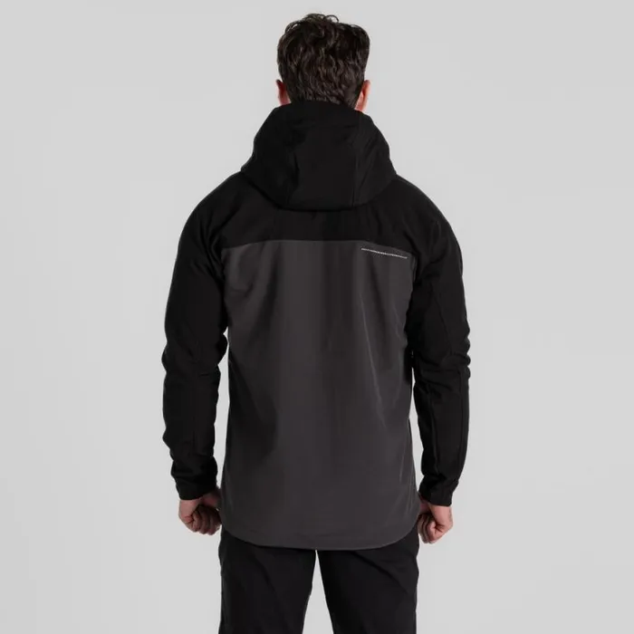 Mens Softshell Jackets Craghoppers Seer Hooded Jacket Black Black Pepper Mens Softshell Jackets Craghoppers Seer Hooded Jacket Black Black Pepper
