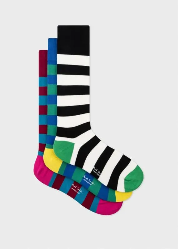 Mens Stripe Socks Three Pack Paul Smith Socks
