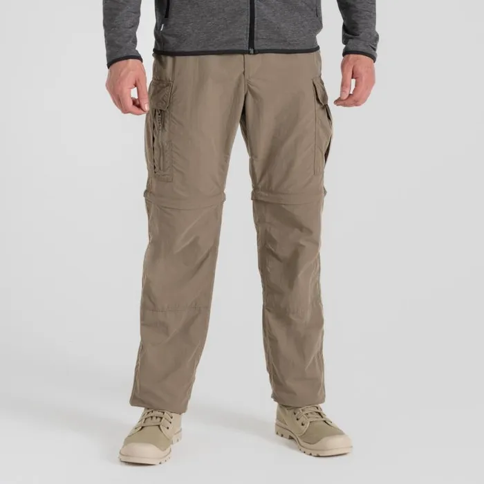 Mens Walking Trousers Craghoppers NosiLife Convertible Cargo Trouser III Pebble