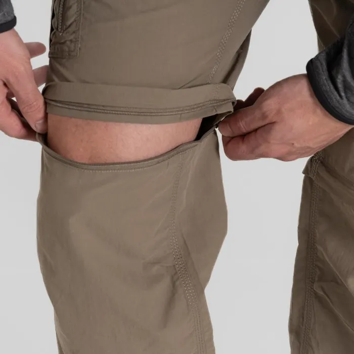 Mens Walking Trousers Craghoppers NosiLife Convertible Cargo Trouser III Pebble