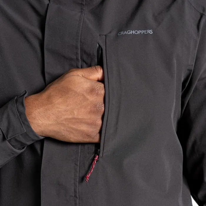 Mens Waterproof Jackets Craghoppers Lorton Stretch Waterproof Jacket Black Pepper Mens Waterproof Jackets Craghoppers Lorton Stretch Waterproof Jacket Black Pepper